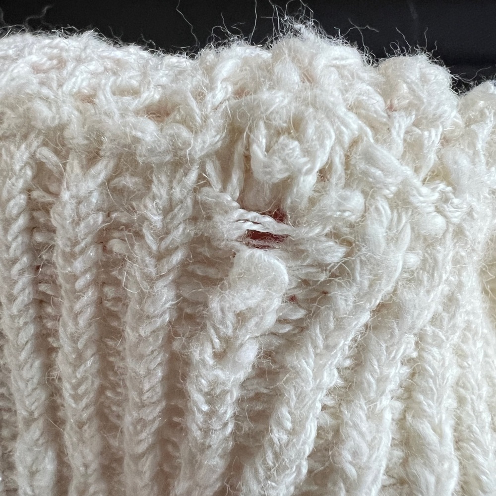Scotch & Soda open knit sweater cream red stripes Ramie Cotton charm size 2 Rare - Picture 12 of 12